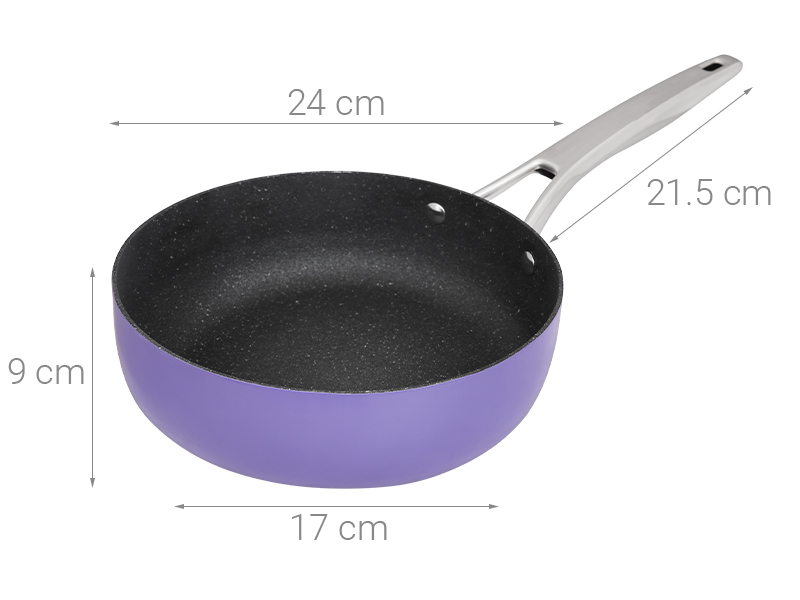 Chảo nhôm sâu chống dính vân đá đáy từ 24 cm Elmich Hera EL-8246