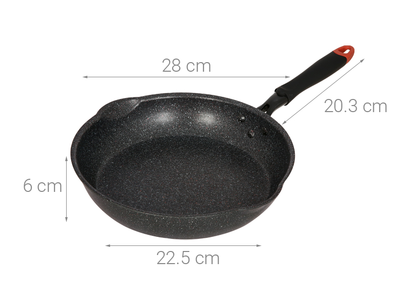 Chảo nhôm chống dính vân đá đáy từ 28 cm Kangaroo KG661L