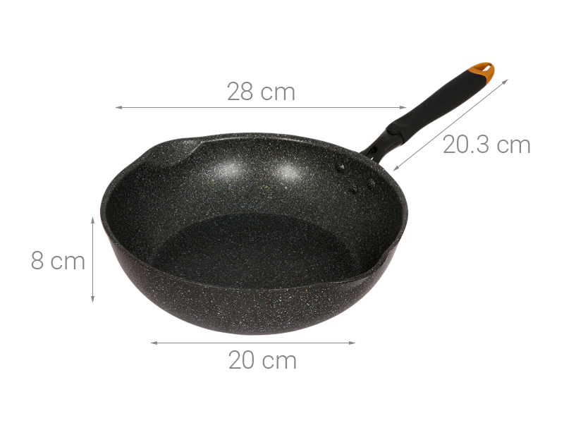 Chảo nhôm sâu chống dính vân đá đáy từ 28 cm Kangaroo KG662L