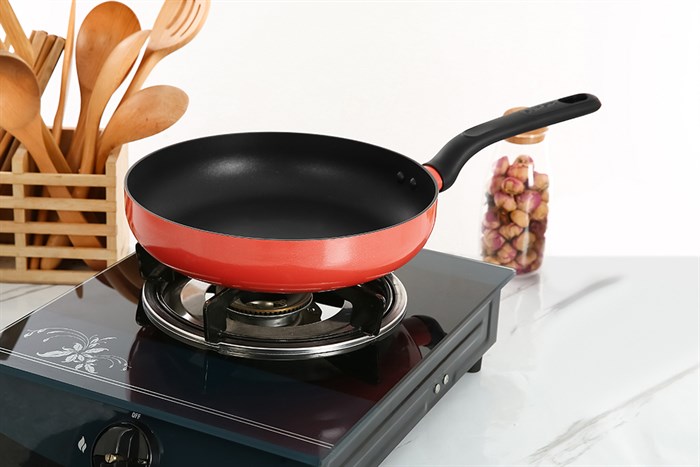 Chảo nhôm chống dính đáy từ 24 cm Supor Trendy H22104-J24A Màu Cam đỏ