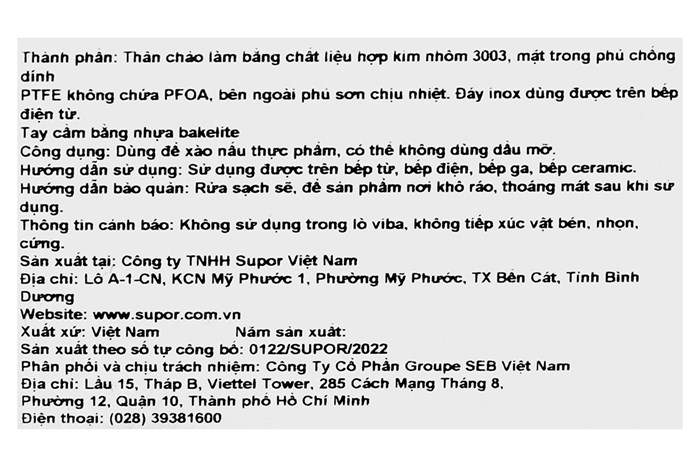 Chảo nhôm chống dính đáy từ 24 cm Supor Trendy H22104-J24A Màu Cam đỏ
