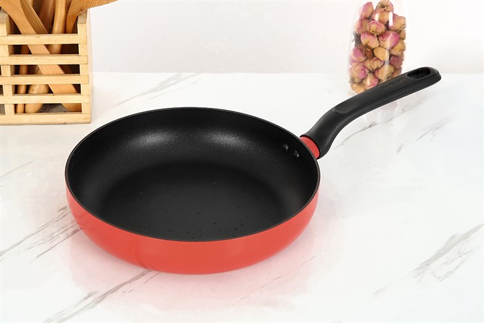 Chảo nhôm chống dính đáy từ 24 cm Supor Trendy H22104-J24A Màu Cam đỏ