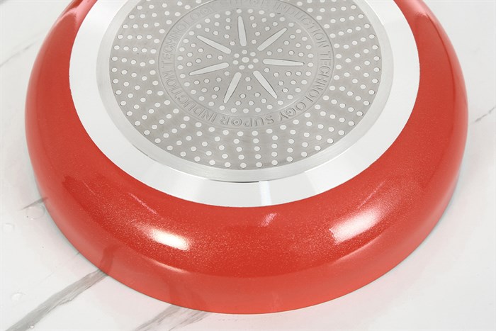Chảo nhôm chống dính đáy từ 24 cm Supor Trendy H22104-J24A Màu Cam đỏ