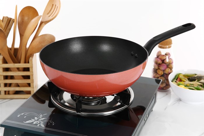 Chảo nhôm sâu chống dính đáy từ 26 cm Supor Trendy H22104-C26A Màu Cam đỏ