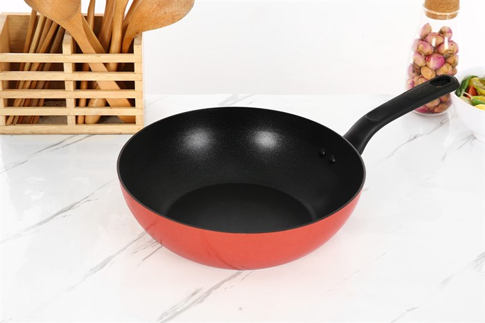 Chảo nhôm sâu chống dính đáy từ 26 cm Supor Trendy H22104-C26A Màu Cam đỏ