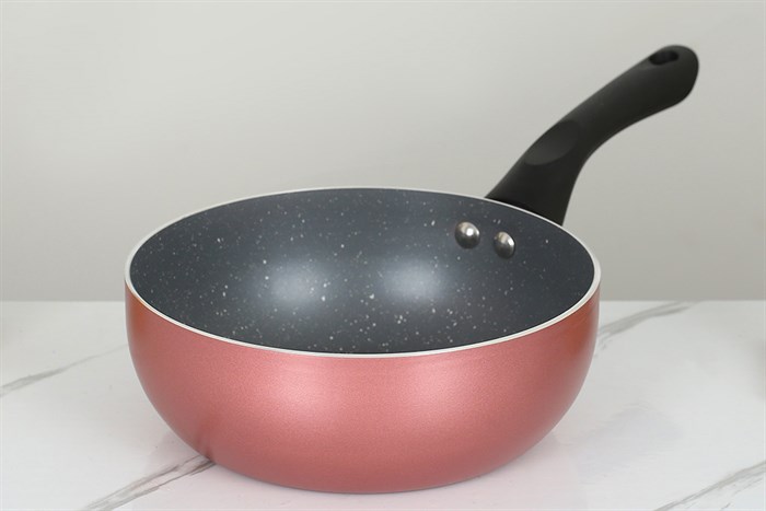 Chảo nhôm sâu chống dính vân đá đáy từ 20 cm Sunhouse SHS20MP Màu Hồng