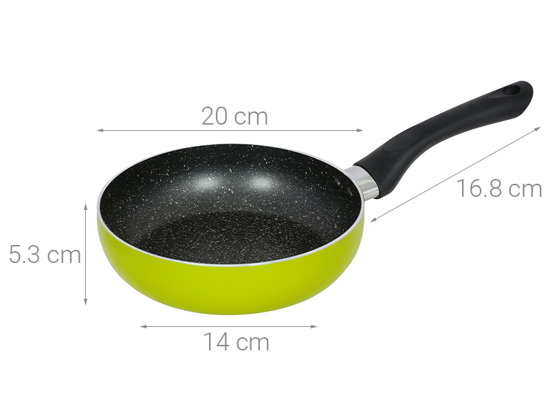 Chảo nhôm chống dính vân đá đáy từ 20 cm Sunhouse SH1120MG