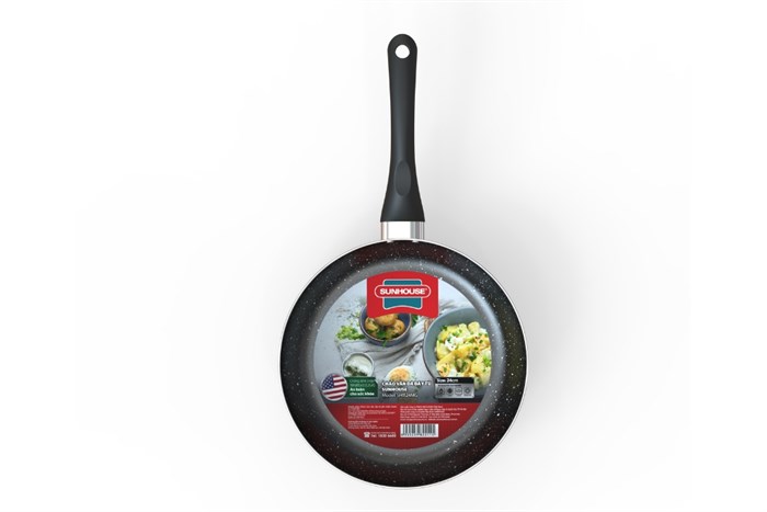 Chảo nhôm chống dính vân đá đáy từ 24 cm Sunhouse SH1124MG Màu Xanh lá