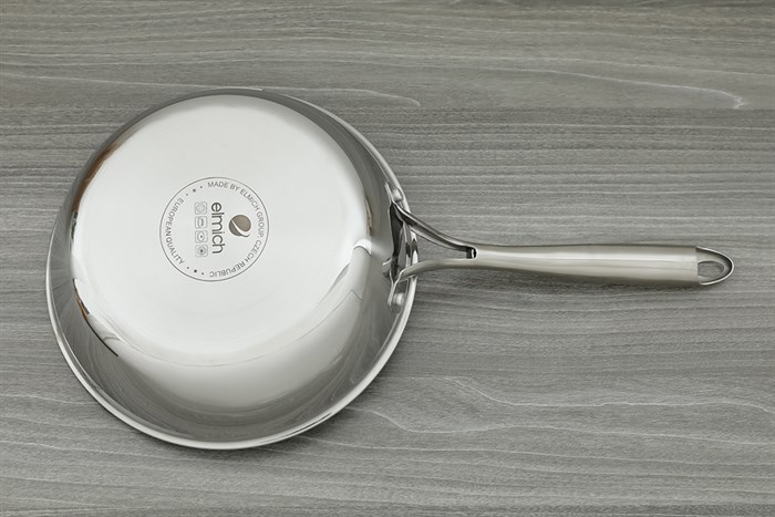 Chảo inox sâu chống dính vân đá đáy từ 24 cm Elmich Trimax EL2416OL Màu Inox
