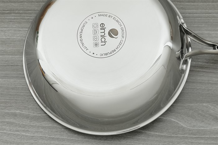 Chảo inox sâu chống dính vân đá đáy từ 24 cm Elmich Trimax EL2416OL Màu Inox
