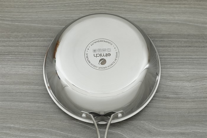 Chảo inox sâu chống dính vân đá đáy từ 24 cm Elmich Trimax EL2416OL Màu Inox