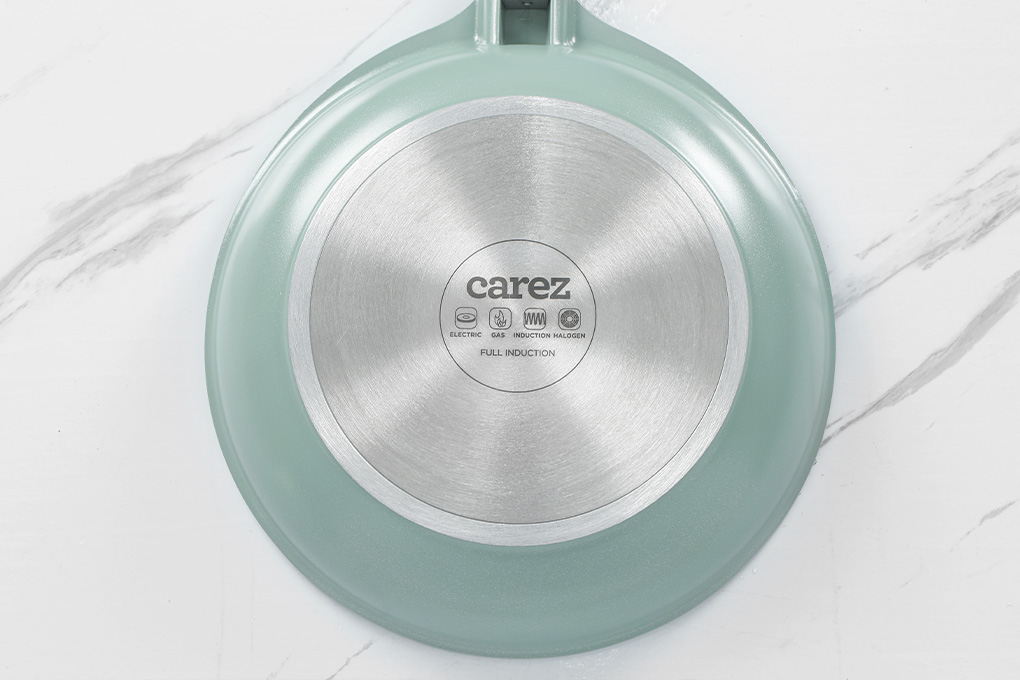 Chảo nhôm chống dính vân đá đáy từ 24 cm Carez FPC581DI24SN Màu Xanh ngọc