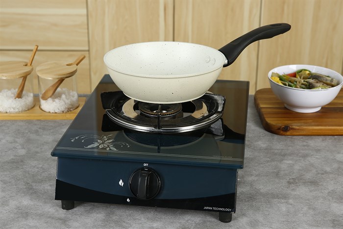Chảo nhôm sâu chống dính vân đá đáy từ 20 cm Green Cook GCP226-20IH