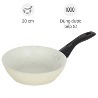 Chảo nhôm sâu chống dính vân đá đáy từ 20 cm Green Cook GCP226-20IH