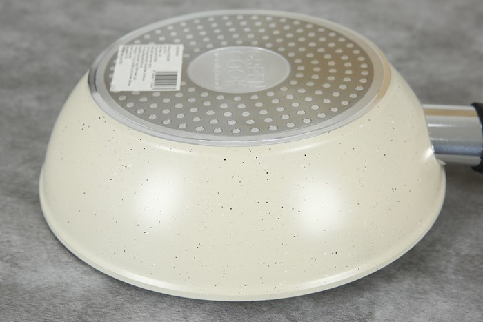 Chảo nhôm sâu chống dính vân đá đáy từ 20 cm Green Cook GCP226-20IH Màu Kem