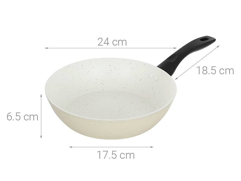 Chảo nhôm sâu chống dính vân đá đáy từ 24 cm Green Cook GCP226-24IH