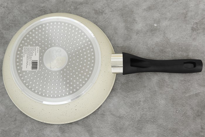 Chảo nhôm sâu chống dính vân đá đáy từ 24 cm Green Cook GCP226-24IH Màu Kem