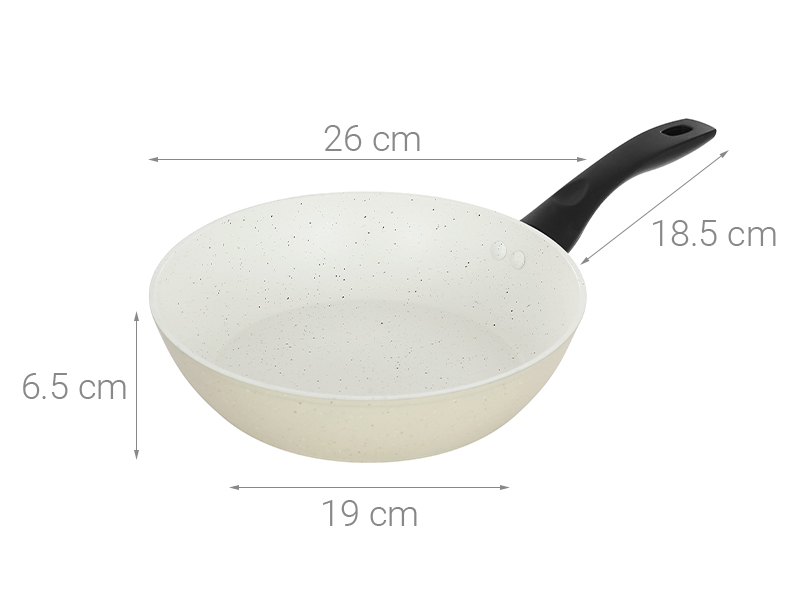 Chảo nhôm sâu chống dính vân đá đáy từ 26 cm Green Cook GCP226-26IH