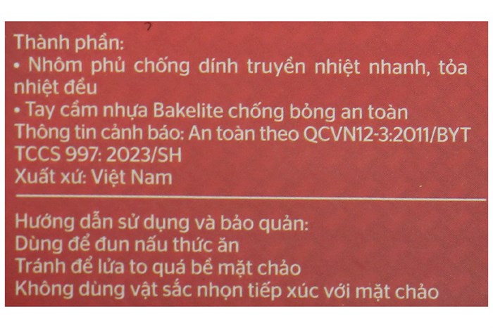 Chảo nhôm chống dính vân đá đáy từ 20 cm Sunhouse SH1120MR Màu Đỏ