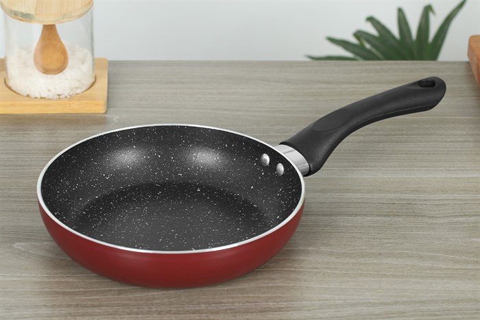 Chảo nhôm chống dính vân đá đáy từ 20 cm Sunhouse SH1120MR Màu Đỏ