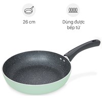 Chảo nhôm chống dính vân đá đáy từ 26 cm Elmich Colosseum Y1 EL-3720 Xanh mint