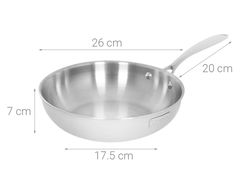 Chảo inox nguyên khối sâu đáy từ 26 cm Elmich Trimax EL-2836IN26