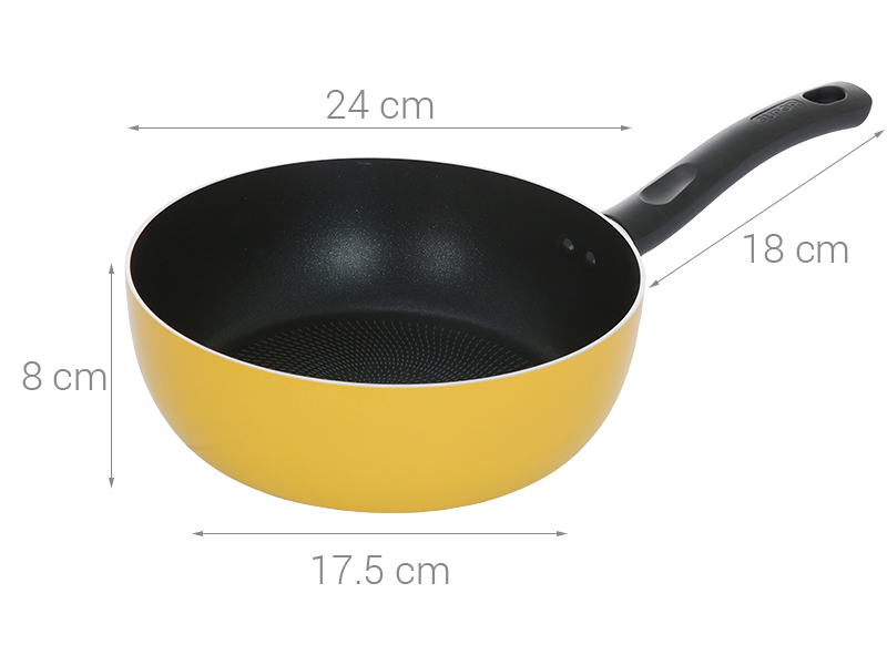 Chảo nhôm sâu chống dính đáy từ 24cm Supor H23110-SJ24