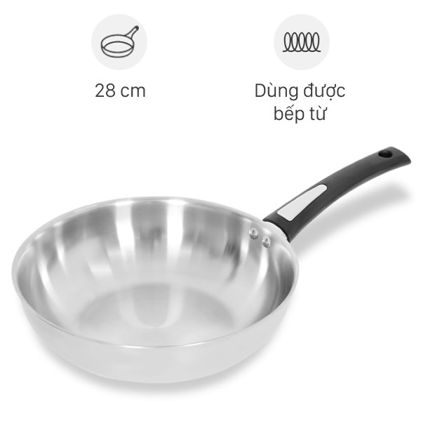 Chảo inox nguyên khối sâu đáy từ 28 cm Elmich Basic EL-2842IN28