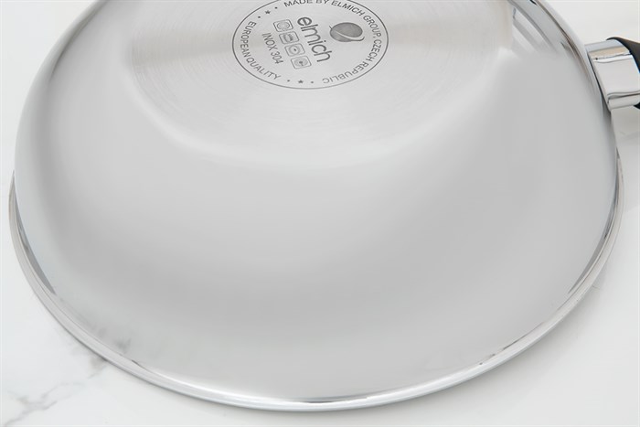 Chảo inox nguyên khối sâu đáy từ 28 cm Elmich Basic EL-2842IN28 Màu Inox