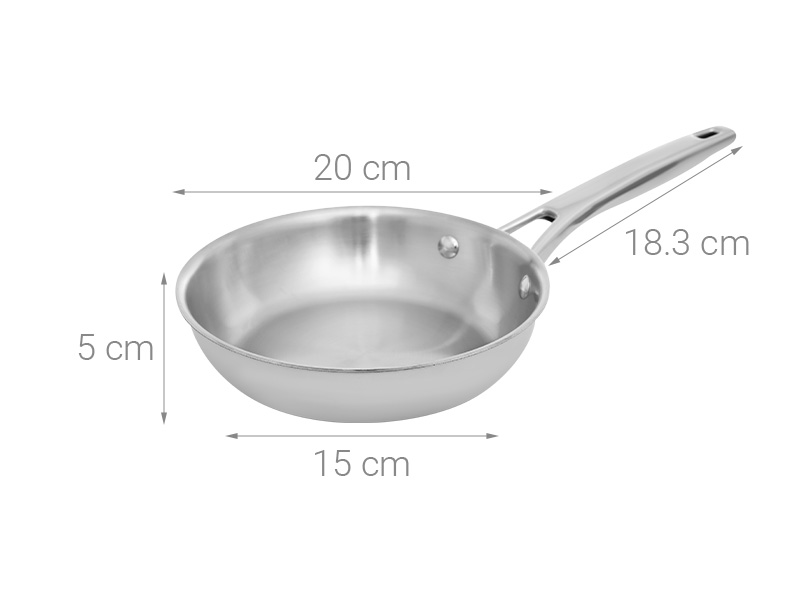Chảo inox nguyên khối đáy từ 20 cm Elmich Trimax EL-2838IN20