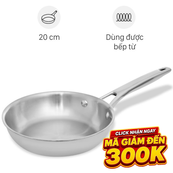 Chảo inox nguyên khối đáy từ Elmich Trimax EL-2838IN20