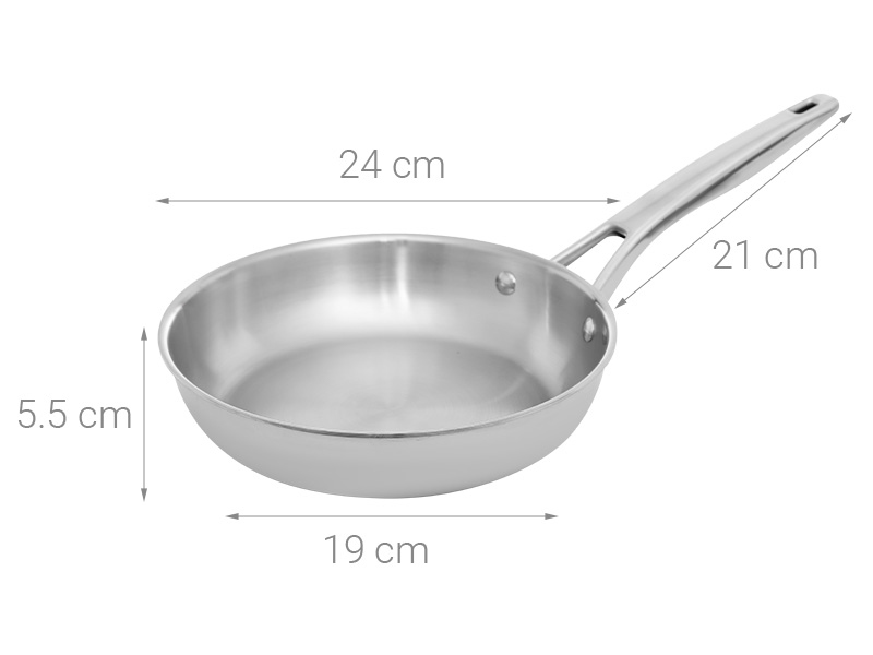 Chảo inox nguyên khối đáy từ 24 cm Elmich Trimax EL-2838IN24