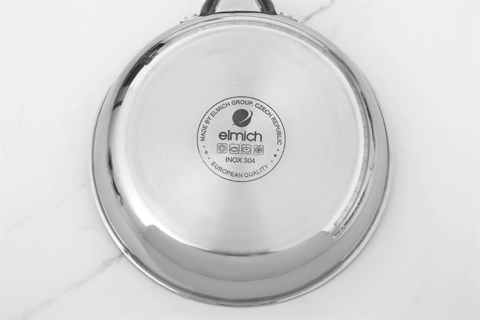 Chảo inox nguyên khối đáy từ 24 cm Elmich Trimax EL-2838IN24 Màu Inox