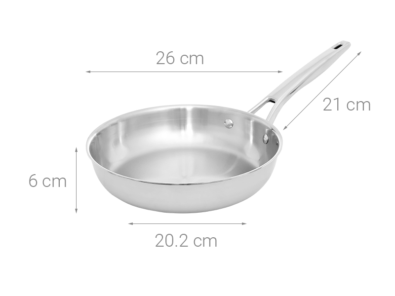 Chảo inox nguyên khối đáy từ 26 cm Elmich Trimax EL-2838IN26