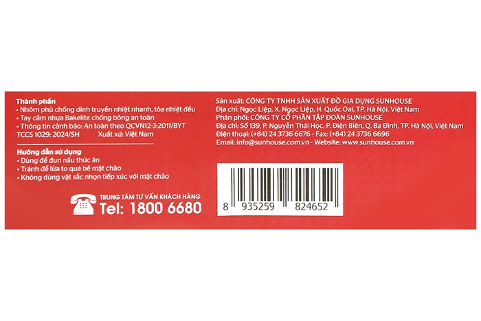 Chảo nhôm chống dính vân đá đáy từ 24 cm Sunhouse SH24G Màu Xanh lá