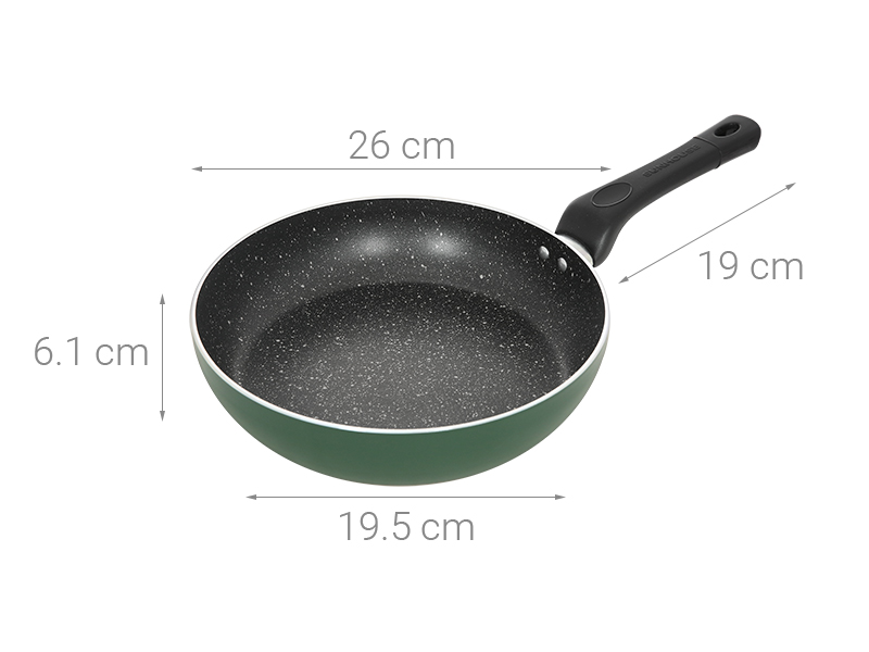 Chảo nhôm chống dính vân đá đáy từ 26 cm Sunhouse SH26G