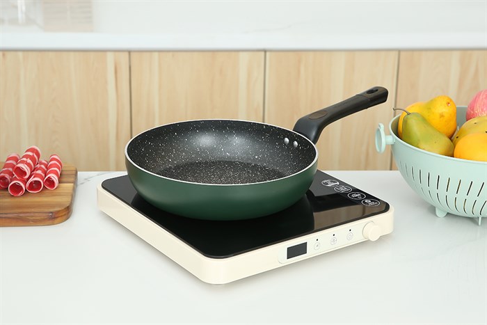 Chảo nhôm chống dính vân đá đáy từ 26 cm Sunhouse SH26G Màu Xanh lá