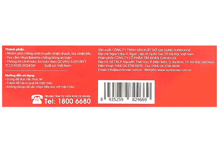 Chảo nhôm chống dính vân đá đáy từ 26 cm Sunhouse SH26G Màu Xanh lá