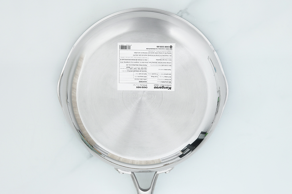 Chảo inox nguyên khối sâu chống dính đáy từ nắp kính 20 cm Kangaroo KG3IF2002 Màu Inox