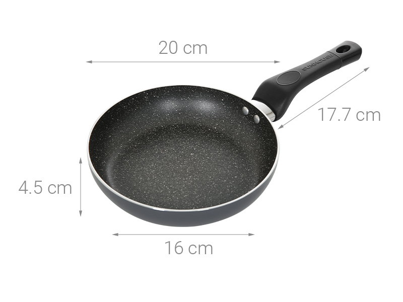 Chảo nhôm sâu chống dính vân đá đáy từ 20 cm Sunhouse SH20MBE