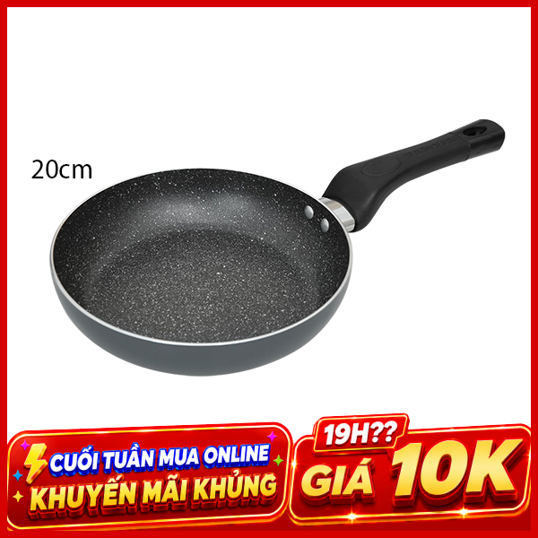 Chảo nhôm sâu chống dính vân đá đáy từ Sunhouse SH20MBE