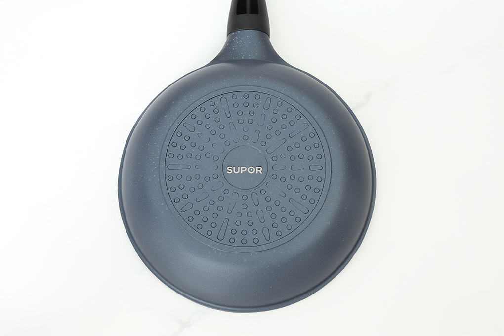 Chảo nhôm sâu chống dính vân đá đáy từ 24 cm Supor DuraRock H23102-J24 Màu Xanh