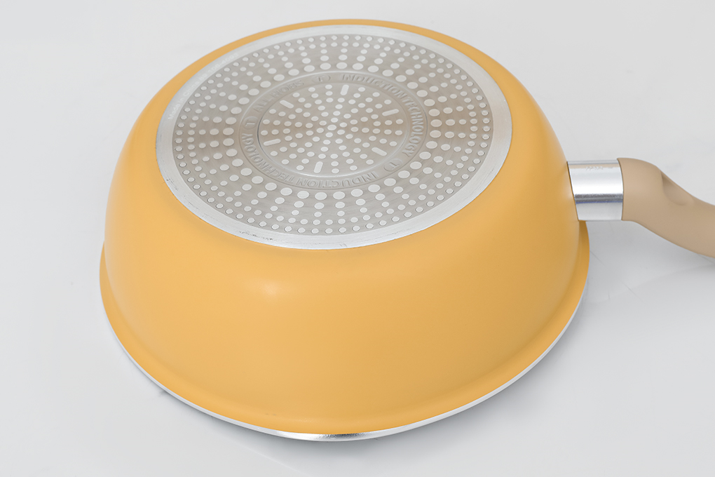 Chảo nhôm sâu chống dính đáy từ nắp kính 22 cm Tefal G1802524 Màu Vàng