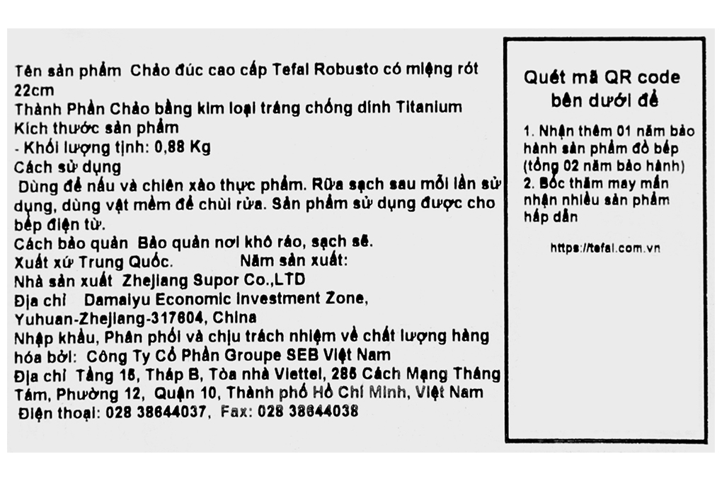 Chảo nhôm sâu chống dính đáy từ 22 cm Tefal Robusto E2490344 Màu Đen