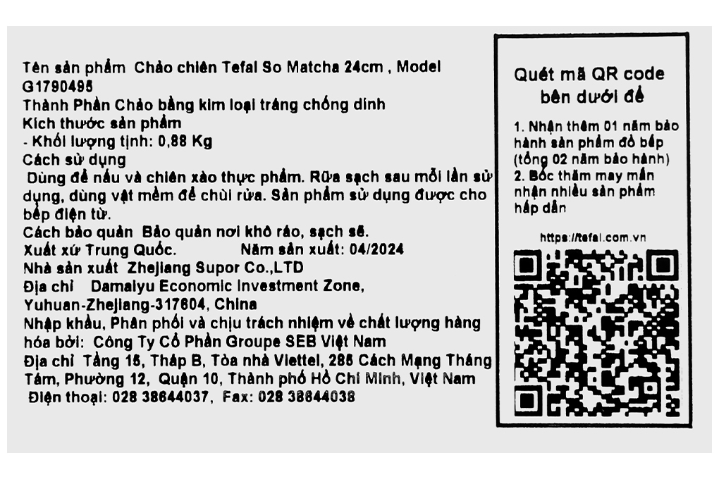 Chảo nhôm chống dính đáy từ 24 cm Tefal So Matcha G1790495 Màu Xanh