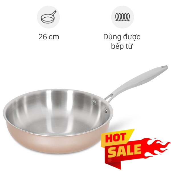 Chảo inox nguyên khối sâu đáy từ Green Cook GCP245-26IH
