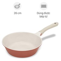 Chảo nhôm sâu chống dính vân đá đáy từ 26 cm Inochi Omi Simple HIN.CHSL.VD26