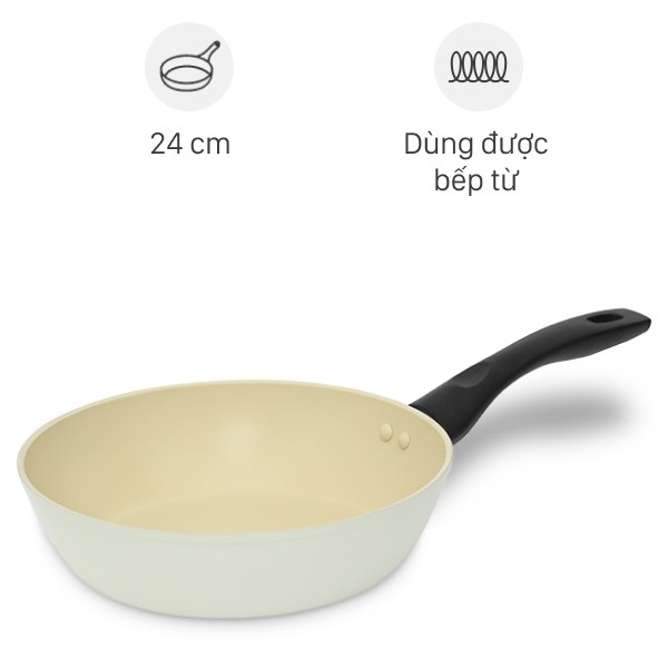 Chảo nhôm sâu chống dính vân đá đáy từ 24 cm Green Cook GCP246-24IH