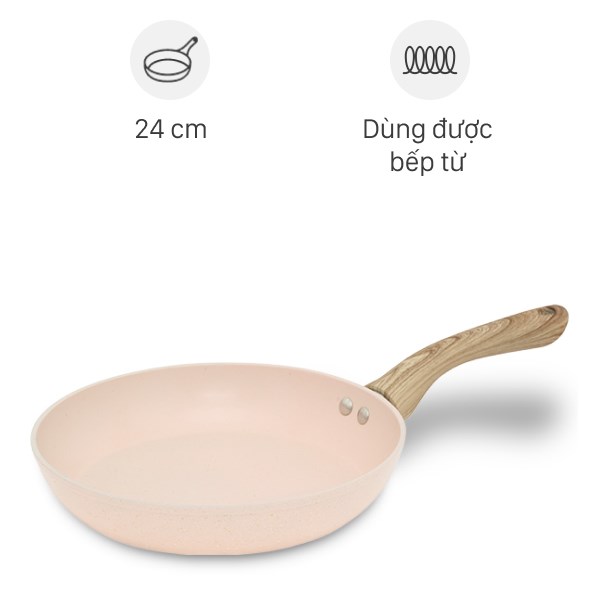 Chảo nhôm chống dính vân đá đáy từ Sunhouse Trendy SFP24P