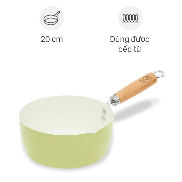 Chảo thép sâu chống dính đáy từ 20 cm Green Cook GCP249-20IH